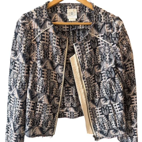 Anthropologie Jackets & Blazers - Hei Hei Anthropologie Textured Jacquard Full Zip Faifo Jacket Aztec Sz 6 Office